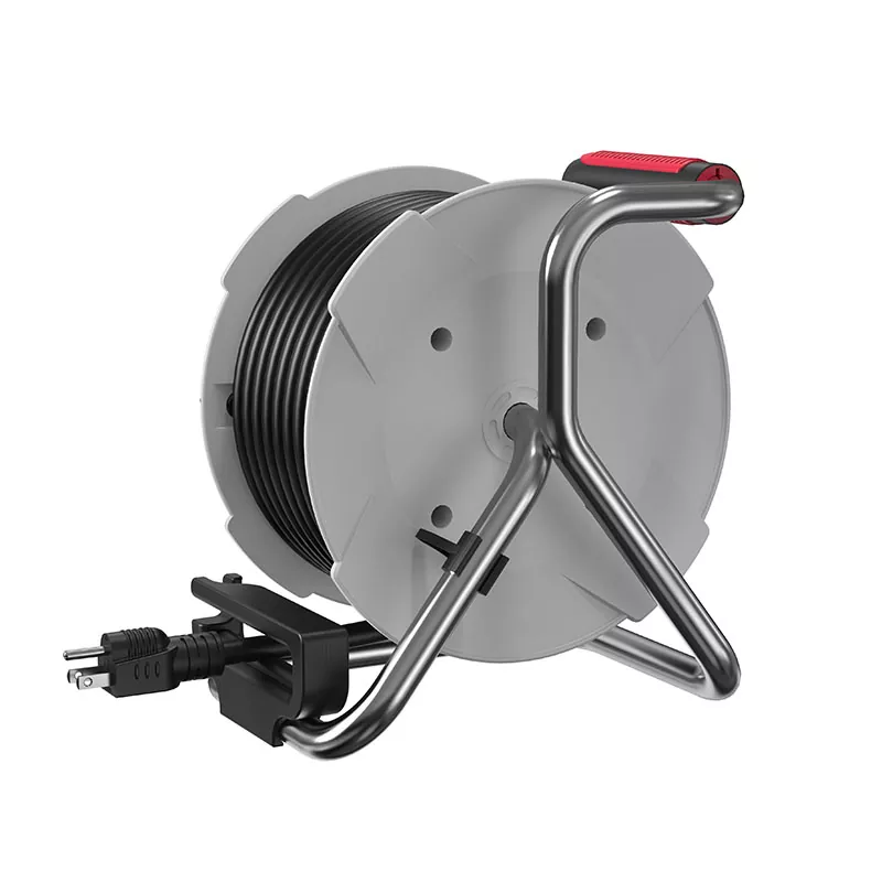 3 Outlets Usb2.4a Plastic Cord Reel 50ft With Overload Protection