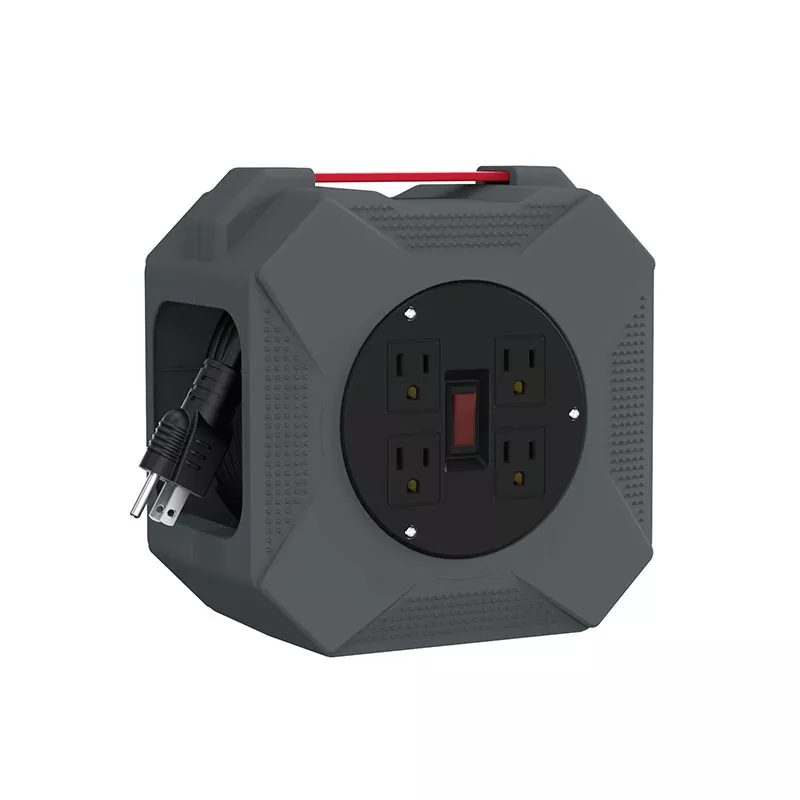 4 Outlets Plastic Cord Reel 45ft